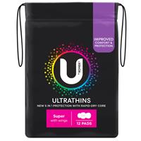 Kotex ultra thins super pads (with wings) 12's
